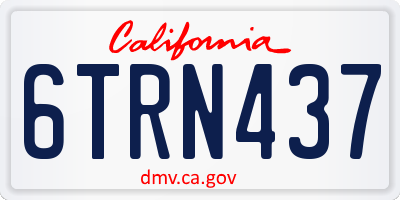 CA license plate 6TRN437