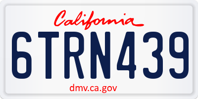 CA license plate 6TRN439