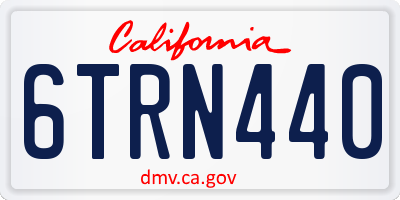 CA license plate 6TRN440