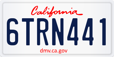 CA license plate 6TRN441