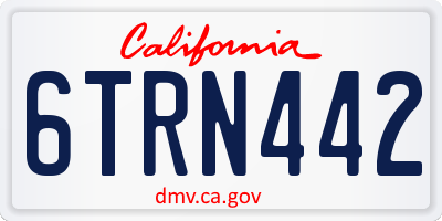 CA license plate 6TRN442
