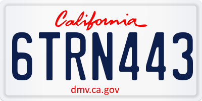 CA license plate 6TRN443