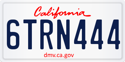 CA license plate 6TRN444