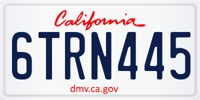 CA license plate 6TRN445