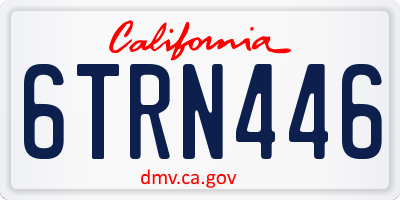 CA license plate 6TRN446