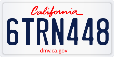 CA license plate 6TRN448