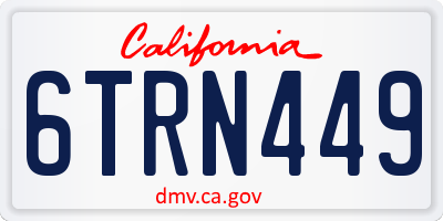 CA license plate 6TRN449