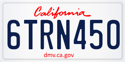 CA license plate 6TRN450