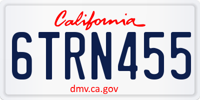 CA license plate 6TRN455