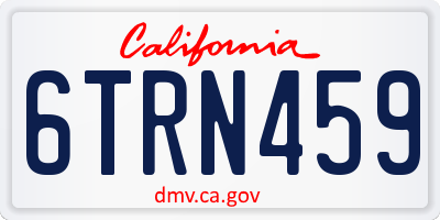 CA license plate 6TRN459