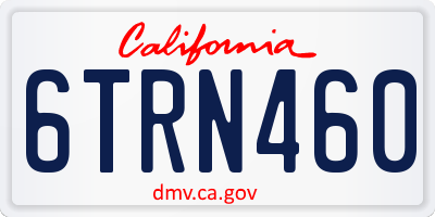 CA license plate 6TRN460