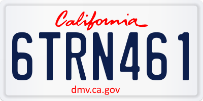 CA license plate 6TRN461