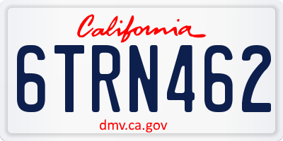 CA license plate 6TRN462