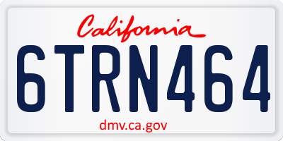 CA license plate 6TRN464