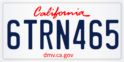 CA license plate 6TRN465