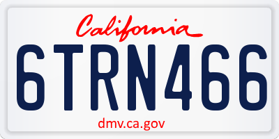 CA license plate 6TRN466