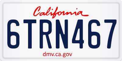 CA license plate 6TRN467