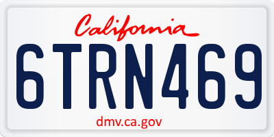 CA license plate 6TRN469