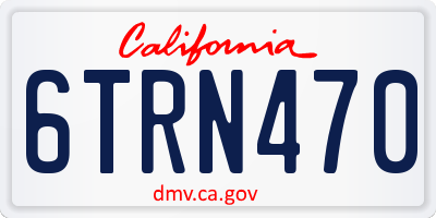 CA license plate 6TRN470