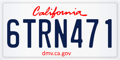 CA license plate 6TRN471