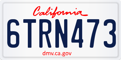 CA license plate 6TRN473
