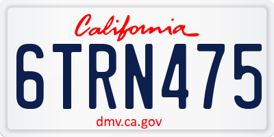 CA license plate 6TRN475