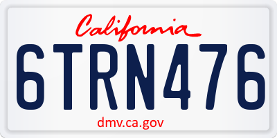 CA license plate 6TRN476