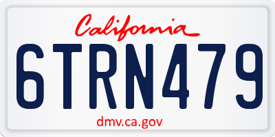 CA license plate 6TRN479