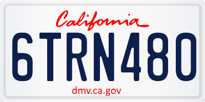 CA license plate 6TRN480