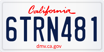 CA license plate 6TRN481