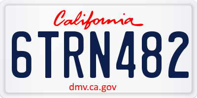 CA license plate 6TRN482