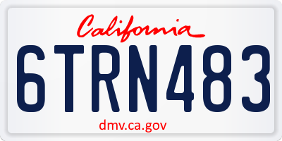 CA license plate 6TRN483