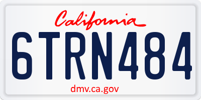 CA license plate 6TRN484