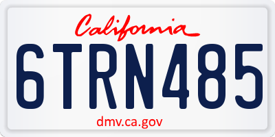 CA license plate 6TRN485