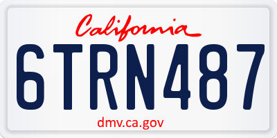 CA license plate 6TRN487