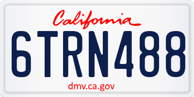 CA license plate 6TRN488