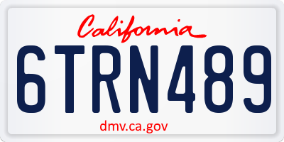CA license plate 6TRN489