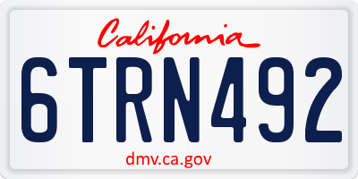 CA license plate 6TRN492