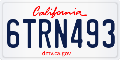 CA license plate 6TRN493