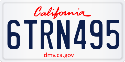 CA license plate 6TRN495