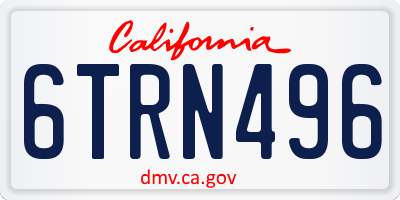 CA license plate 6TRN496