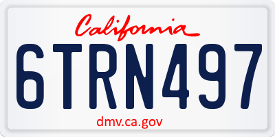 CA license plate 6TRN497