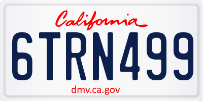 CA license plate 6TRN499