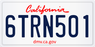 CA license plate 6TRN501