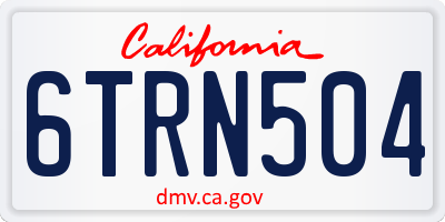 CA license plate 6TRN504