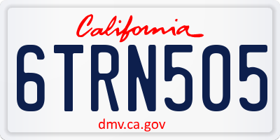 CA license plate 6TRN505