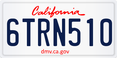 CA license plate 6TRN510