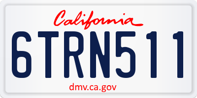 CA license plate 6TRN511