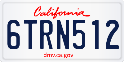 CA license plate 6TRN512