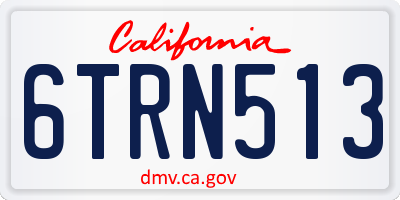 CA license plate 6TRN513